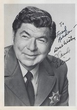 Very Nice Paper Photo Signed by CLAUDE AKINS BJ & the Bear Sheriff Lobo