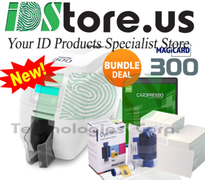 NEW Magicard 300 Dual Side Photo ID Card Printer Bundle Replaces Enduro 3e Duo