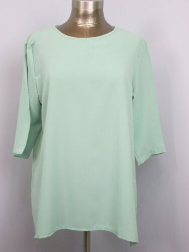 NWT Zanzea Womens Size XL (41) Green 3/4 Sleeve Top/Blouse 225-21044