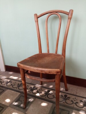 SEDIA THONET (MARCHIO A FUOCO) CON SEDUTA IN LEGNO