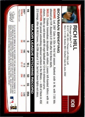 2008 Bowman Baseball - Pick Choose Your Cards - Picture 91 of 191