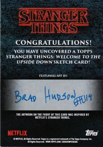 Tarjeta de boceto de Stranger Things al revés, Brad Hudson 1/1 - Imagen 2 de 2