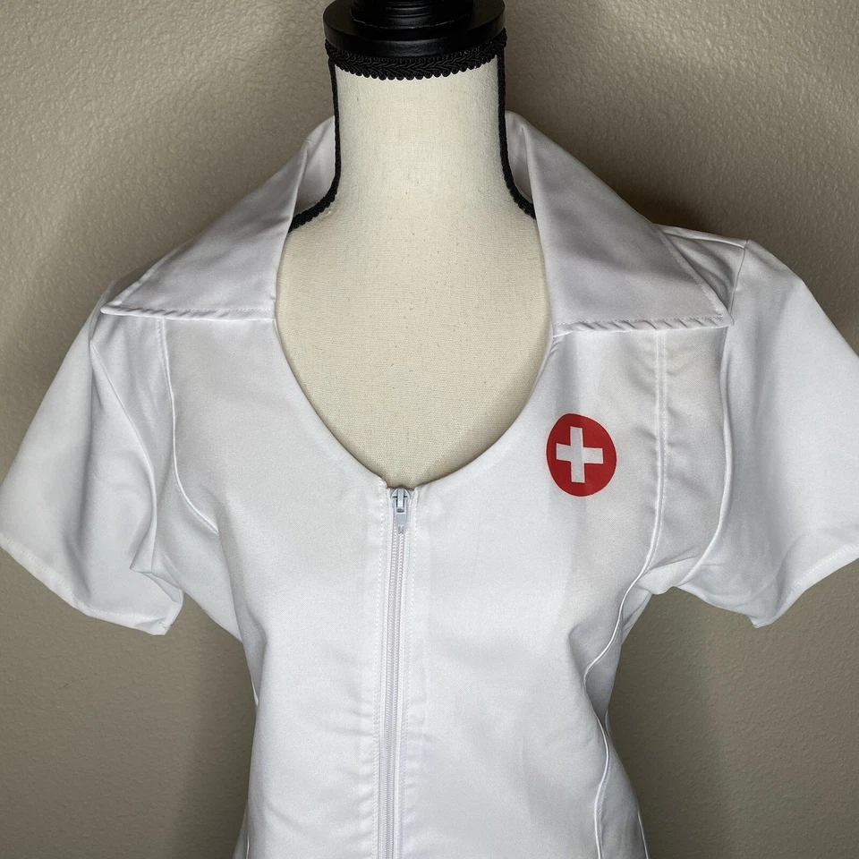 Sexy Vestido de Enfermera Underwraps Hot Flash Adulto Mujer Talla Mediana Disfraz de Halloween Foto 3 de 4