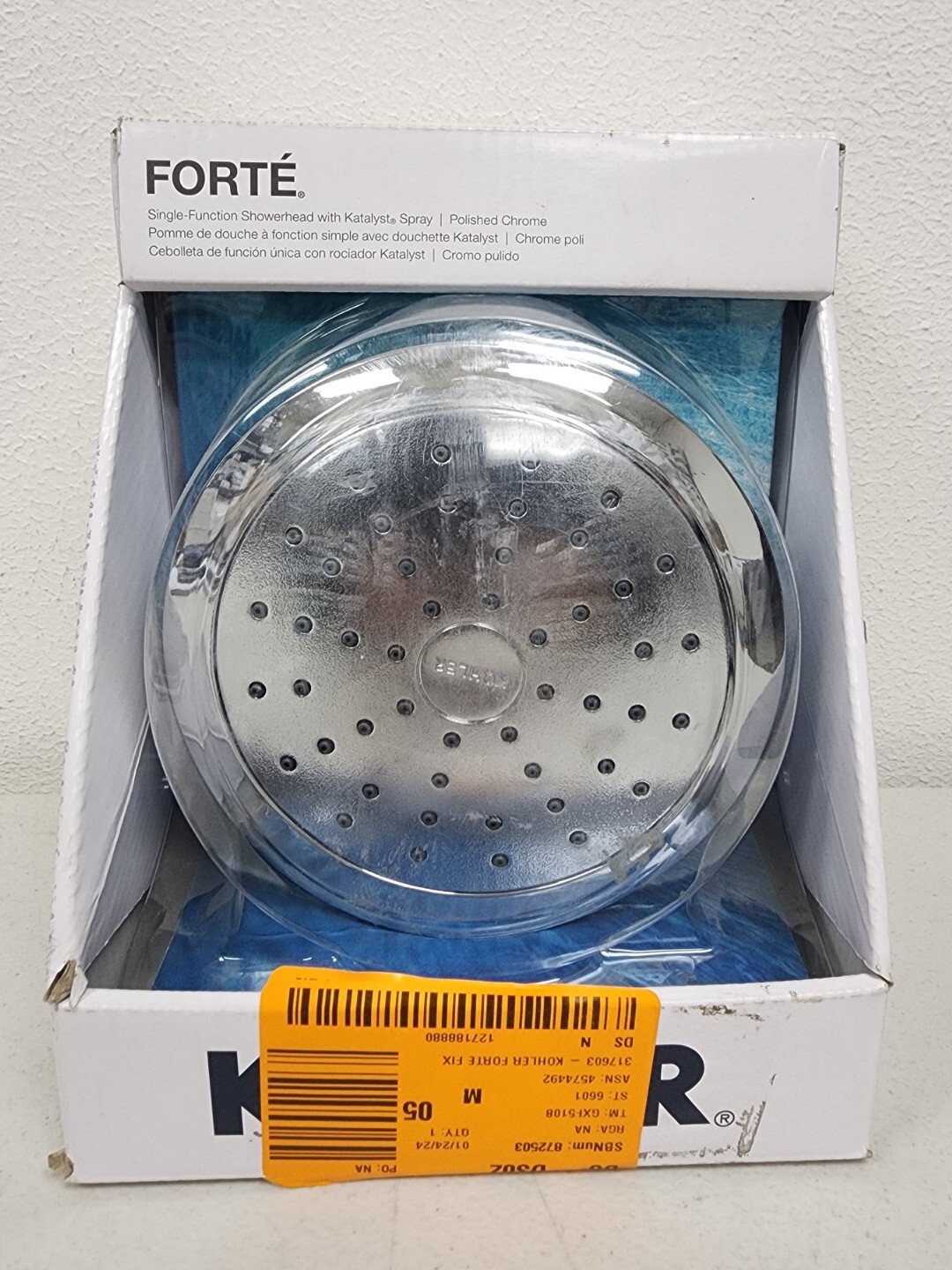 New Kohler R10282GCP Forte 1Spray Single Wall Mount Shower Head in