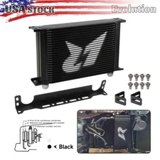 LINESRACING Engine 25 Row Oil Cooler  AN10 Oil Cooler with Bracket Kit Black