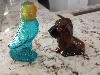 Vintage Avon Island Parakeet Basset Hound Perfume Bottle oz