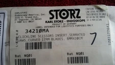 34210MA KARL STORZ CLICKLINE SCISSORS INSERT,SERRATED JAWS, CURVED 17MM BLDES