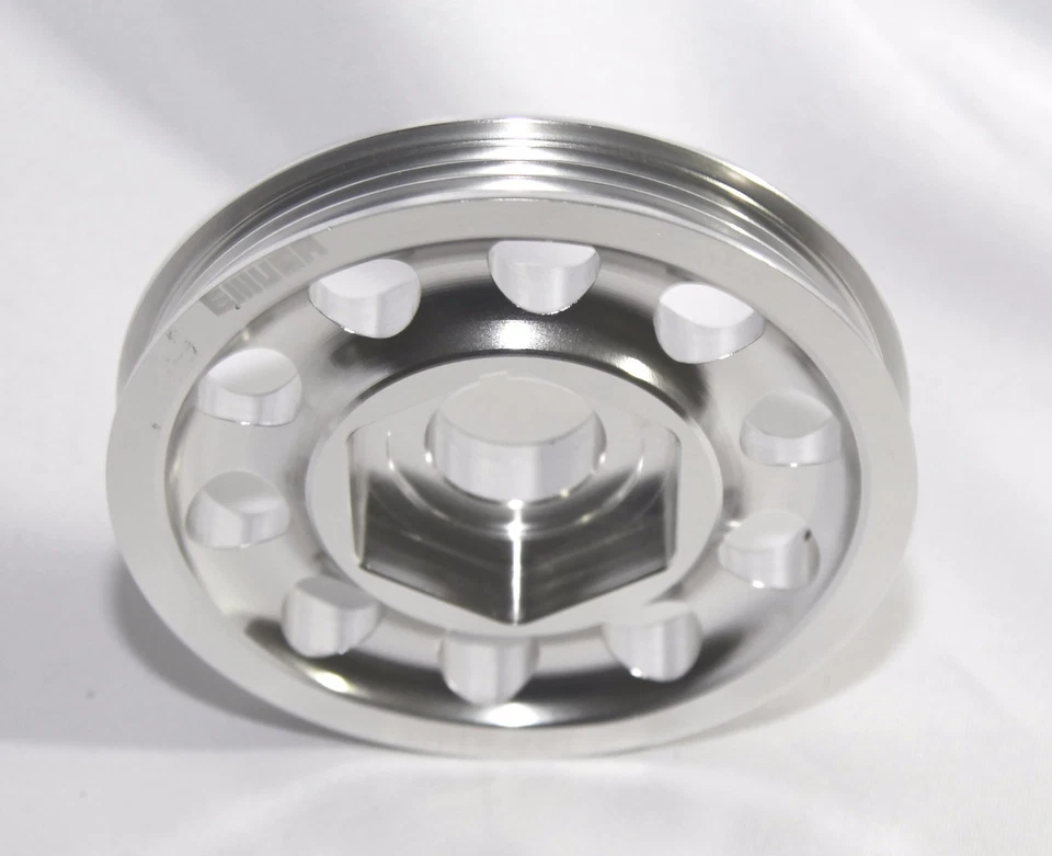 Polea de manivela de correa única plateada para 94-01 Integra 88-00 Civic 88-91CRX B16AB18A Foto 3 de 4