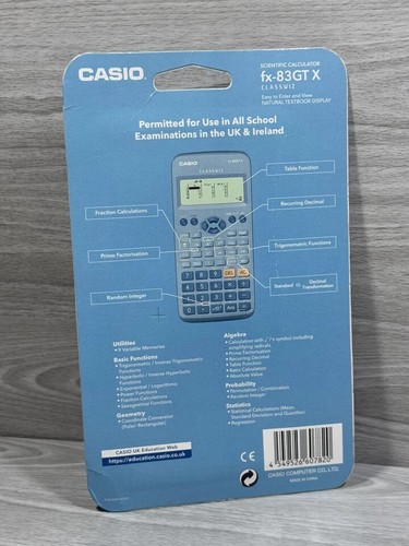 Casio FX-83GTX Classwiz 276 Functions Scientific Calculator - Brand New & Sealed - Picture 7 of 10