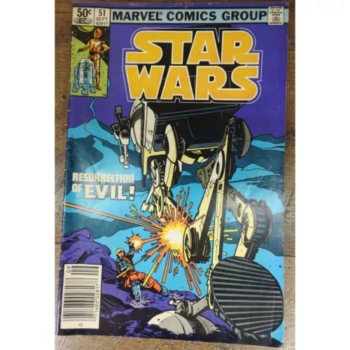 Star Wars #51 Newsstand Marvel Comic Book 1981 Resurrection Of Evil