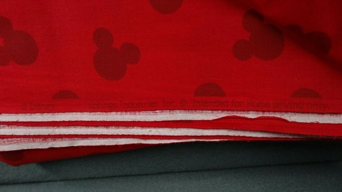 Mickey Mouse Fabric Disney 5 Yards x 42"W Red with Silhouette/Shadow Mickey Head - Picture 5 of 9
