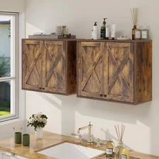 Wall Mounted Storage Cabinet Bathroom Laundry Cabinet with Shelves Organizer