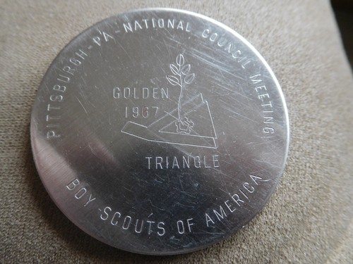 EG SCOUT BSA 1967 NATIONAL COUNCIL MEETING PITTSBURG PA STEEL TOKEN MEDALLION !! - Picture 1 of 3