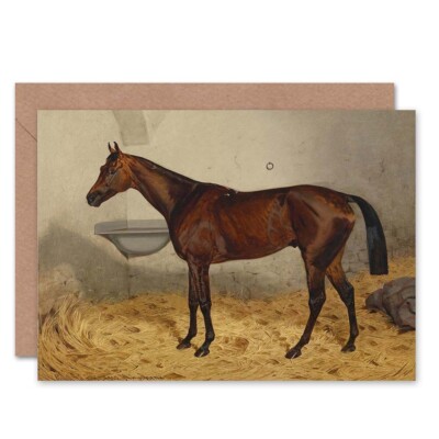 Painting Interior Study Sport Horse Adam Mettalist Blank Greeting Card