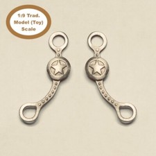 HORSING AROUND Traditional 1:9 Scale WESTERN LONG SHANK TEXAS STAR BIT - Silver