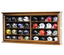 32 Pocket Pro NFL Mini Helmet Helmets Display Case Wall Cabinet 2 SIDES- Locks