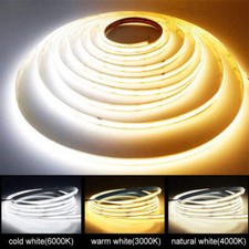 Linear Dimmable 24V 12V COB LED Strip Lights 8mm 320LEDs/M Flexible LED Tape Rib