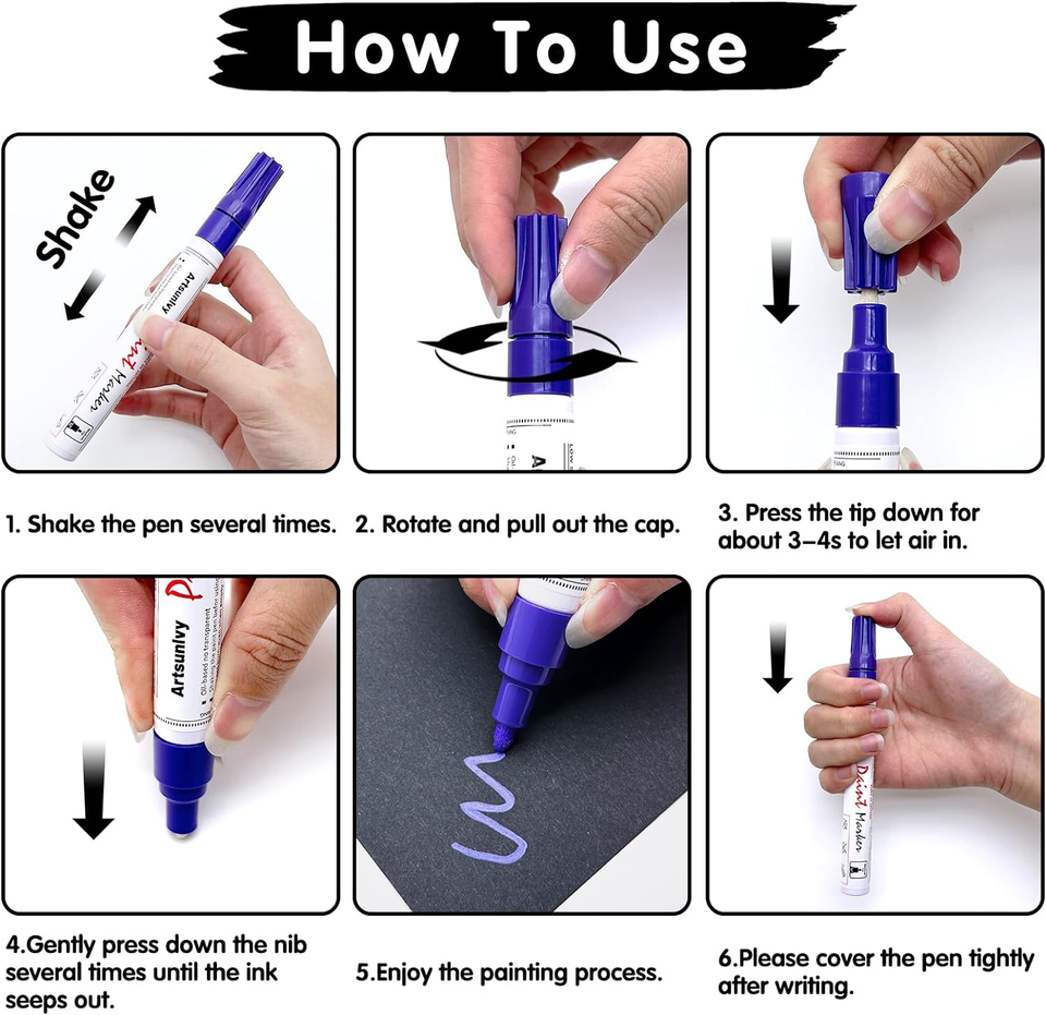 Purple Paint Pens Permanent Markers 2 Pack Paint Markers for Metal eBay