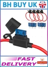 5 PACK INLINE SPADE FUSE HOLDERS 15AMP FUSES, CAR, RADIO, 12V 18AWG, BOAT, VAN
