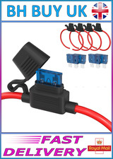 5 PACK INLINE SPADE FUSE HOLDERS 15AMP FUSES, CAR, RADIO, 12V 18AWG, BOAT, VAN