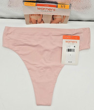 Women's Warners Thong 5 SMALL Smoothing PINK BLUSH High Waist NWT