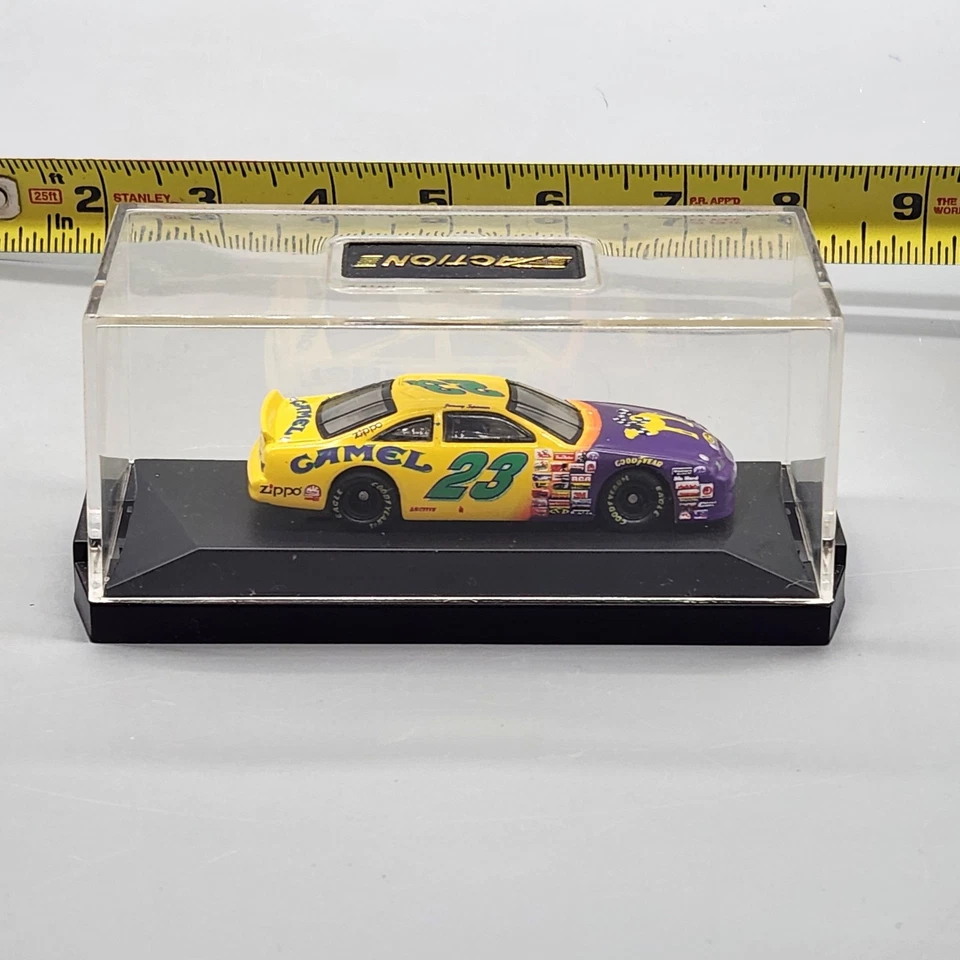 Action NASCAR Ford Camel #23 Jimmy Spencer Diecast Car with Case Yellow Purple - Image 4 of 4