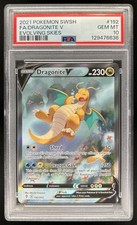 2021 Pokemon SWSH Evolving Skies Dragonite V #192/203 PSA 10 GEM MINT on eBay