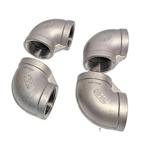 Lot of 4 Import 1-1/4" FNPT 316 SS 90 Degree Elbow  150