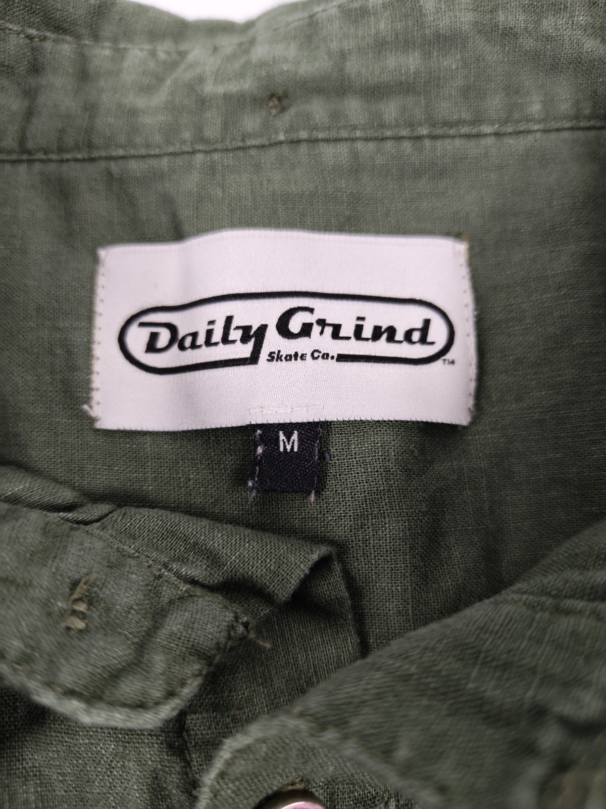 Daily Grind Linen Shirt Men's Size M Green Skate Urban Surf Beach image 5