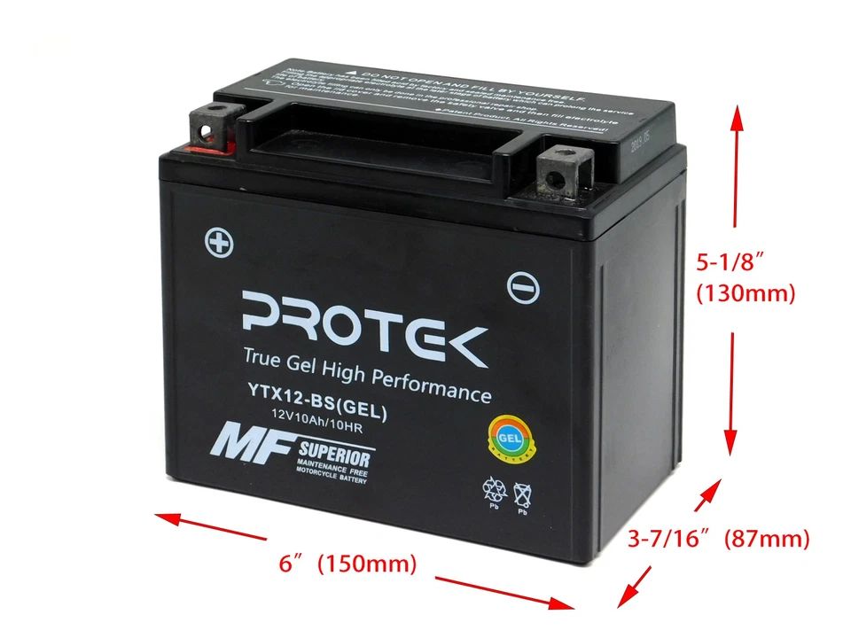 YTX12-BS Motorcycle 12V 10Ah Maintenance Free Sealed AGM GEL Battery Foto 3 de 4