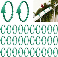 Christmas Silicone Garland Ties, 30 Flexible Cable Straps for Holiday Decor