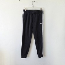 Women's Adidas Jogger Sweatpants Thick Cozy Logo Black Sporty Athletic Y2K 90s M