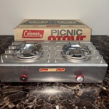 Rare Coleman 5409 2 Burner LP Aluminum Camping Stove with Original Box