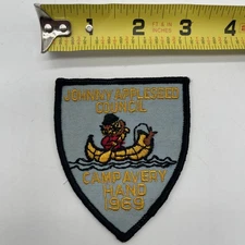 Vintage Boy Scout Camp Avery Hand Patch Johnny Appleseed Council 3x3.5” BSA