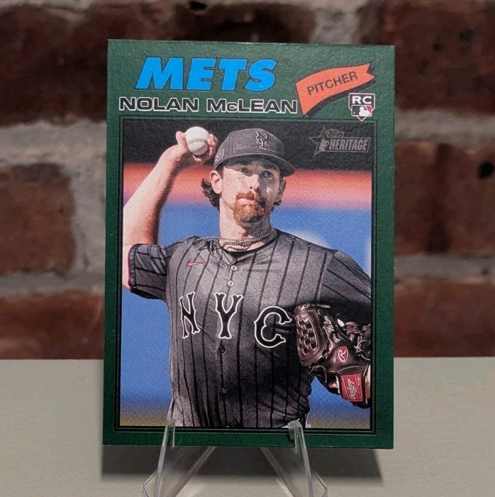 2026 Topps Heritage #150 NOLAN McLEAN (RC) New York Mets - Dark Green Border