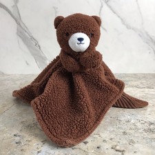 CARTER'S JUST ONE YOUR CHOCOLATE BROWN TEDDY BEAR RIBBED LOVEY SECURITY BLANKET