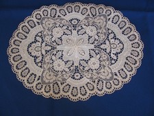Antique Alencon Ecru Lace Doily