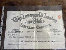 Historische Versicherung 1836 Liverpool & London and Globe Insurance Group