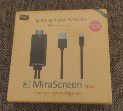 MiraScreen LD10 Digital AV Cable FHD 1080p HDMI USB NIB Iphone