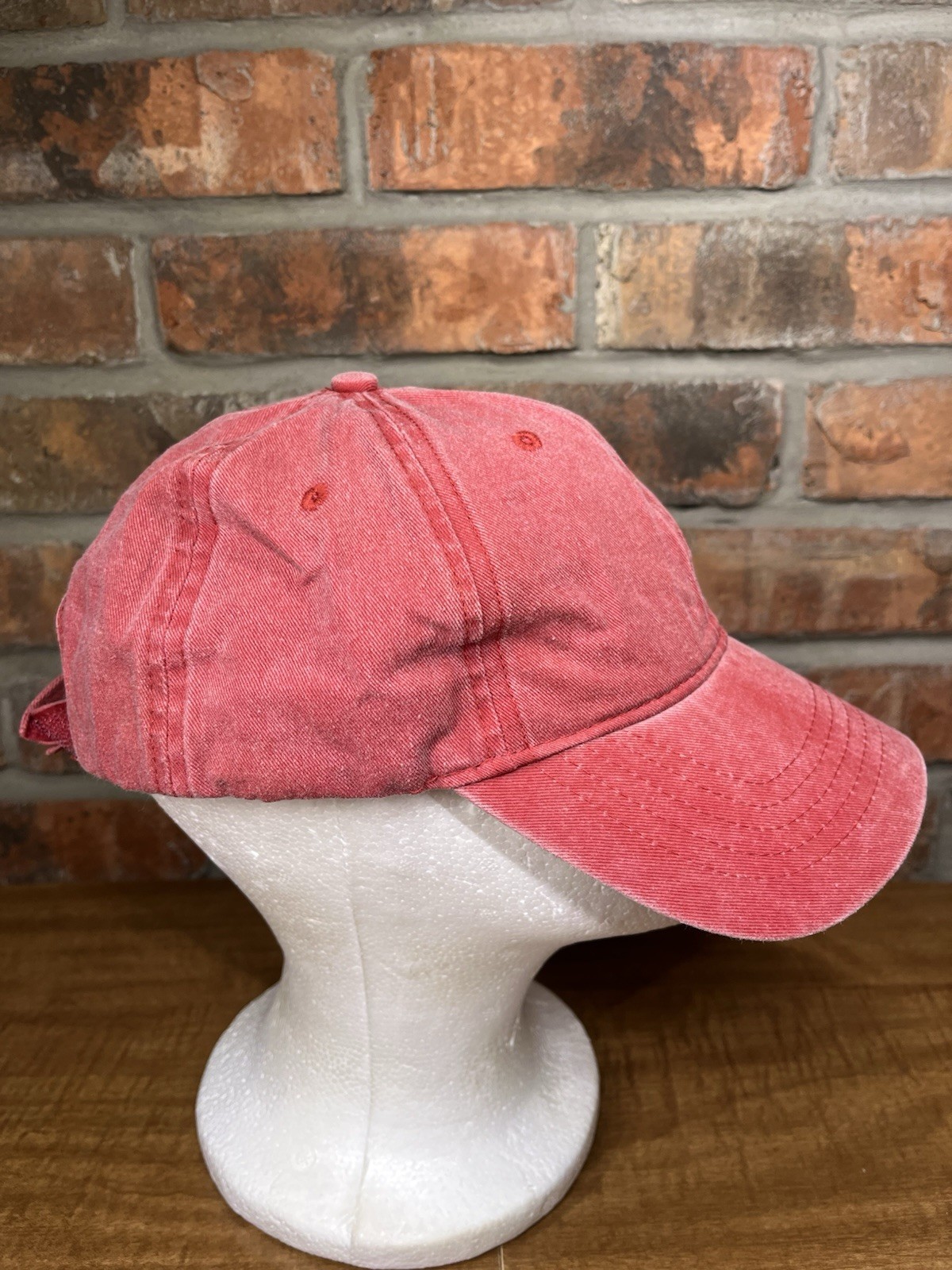 Plain Blank Solid Salmon Pink Strapback Hat Adult… - image 2