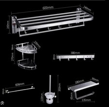 Aluminum Bathroom Accessories Set Wall Mount