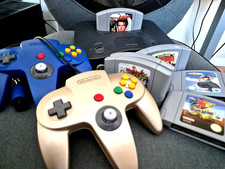 Nintendo 64 N64 PAL Console Bundle 2 controllers 6 games all cables
