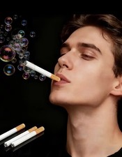 New 2 Novelty Fake Cigarette Bubble Blower Non Smoker Break time Funny Effective