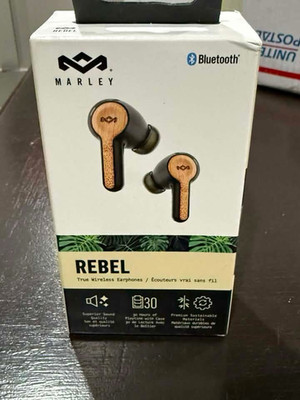 House of Marley Rebel True Wireless Bluetooth In-Ear Earbuds w/ Mic Black/Brown