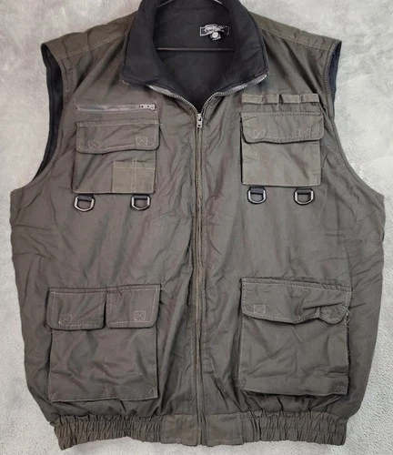 Fourcast Vest Mens 4XL Green Puffer Hunting Utility Multi Pocket Zip Outdoor - product listing photo