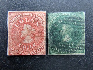 Sello antiguo de Chile de nystamps usado año 1684