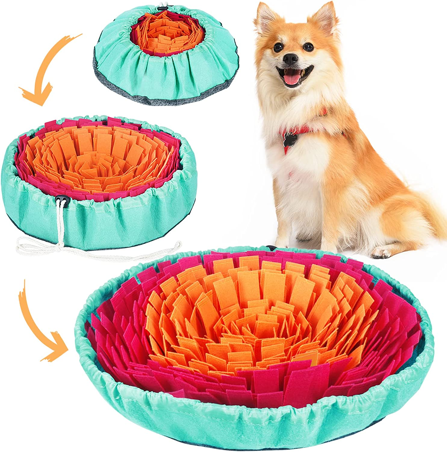 Snuffle Mat for Dogs, Interactive Sniff Mat for Slow Eating and Keep Busy, Adjus