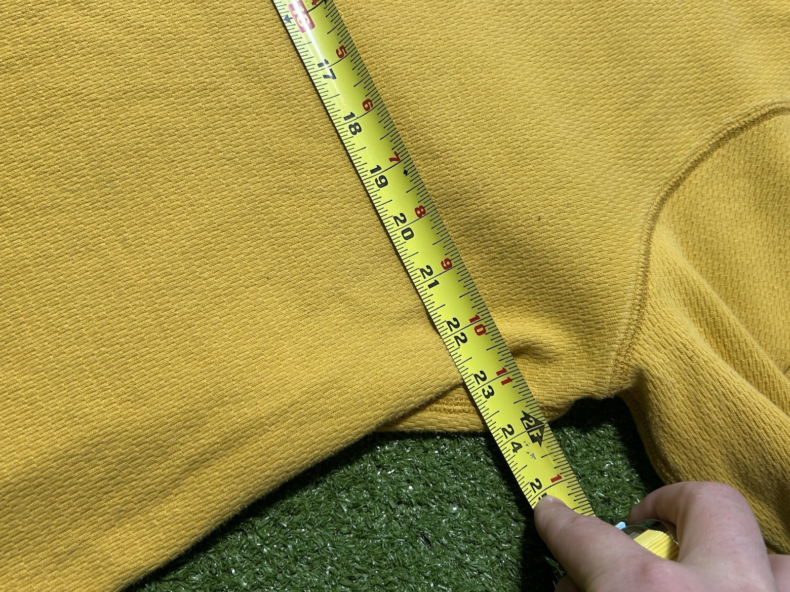 J.Crew Oarsman Thermal Sweatshirt Men's 2XL Yellow Crewneck Lightweight