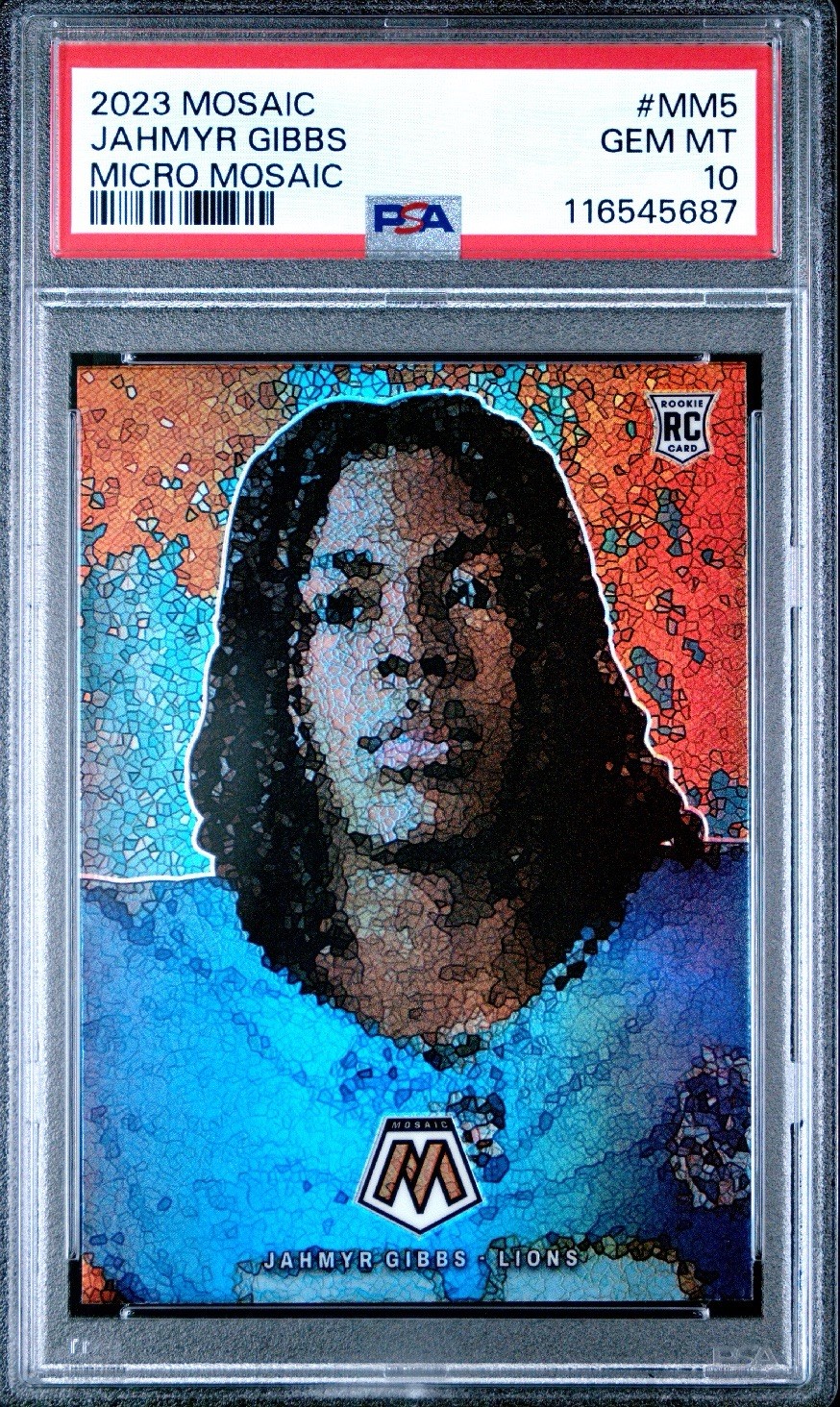 2023 Panini Mosaic - Micro Mosaic Jahmyr Gibbs #MM-5 (RC) PSA 10