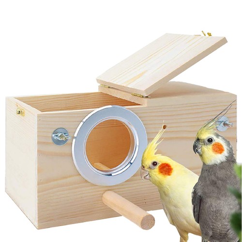 Parakeet Nest Box Budgie Nesting House Cockatiel Breeding Parrots Mating Box ...